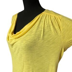 Apt 9 Yellow Drape Neck Short Sleeve Top
